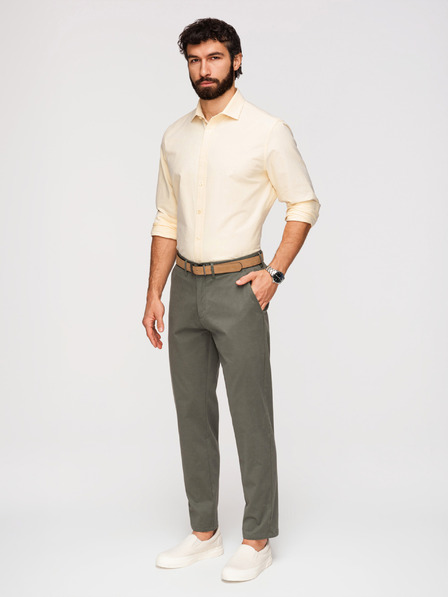Ombre Clothing Herren Chino Hose REGULAR FIT - khaki V3 OM-PACP-0293 Ombre Clothing