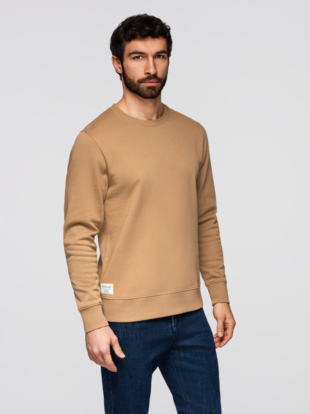 Ombre Clothing Herren-Sweatshirt BASIC mit Rundhalsausschnitt - braun Ombre Clothing