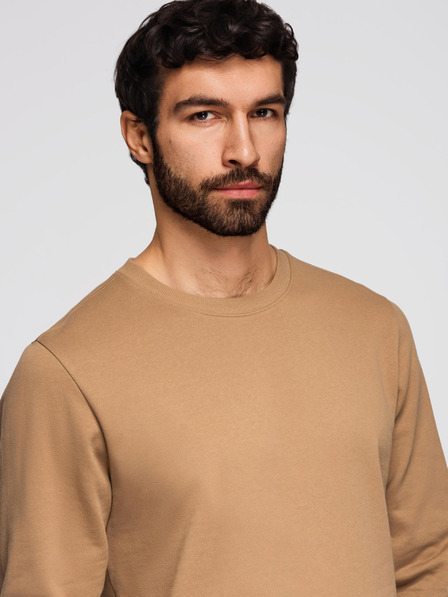 Ombre Clothing Herren-Sweatshirt BASIC mit Rundhalsausschnitt - braun Ombre Clothing