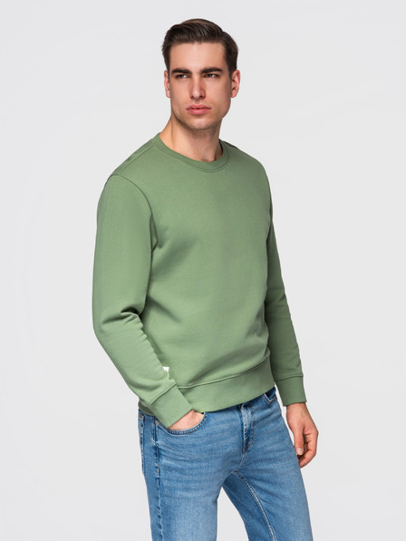 Ombre Clothing Herren-Sweatshirt BASIC mit Rundhalsausschnitt - grün Ombre Clothing