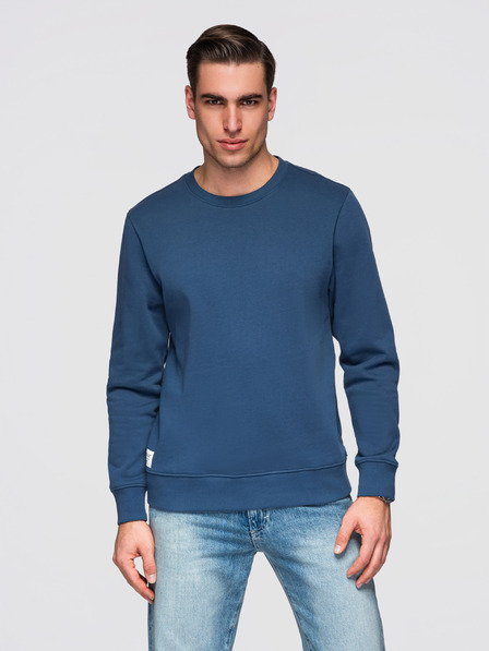 Ombre Clothing Herren Sweatshirt BASIC mit Rundhalsausschnitt - Dunkelblau Ombre Clothing