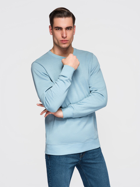 Ombre Clothing Herren Sweatshirt BASIC mit Rundhalsausschnitt - Blau Ombre Clothing