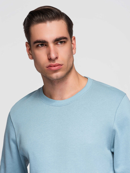 Ombre Clothing Herren Sweatshirt BASIC mit Rundhalsausschnitt - Blau Ombre Clothing