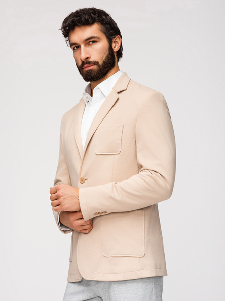 Ombre Clothing Herren Strickjacke Slim Fit mit feiner Struktur - Beige V5 M165 Ombre Clothing