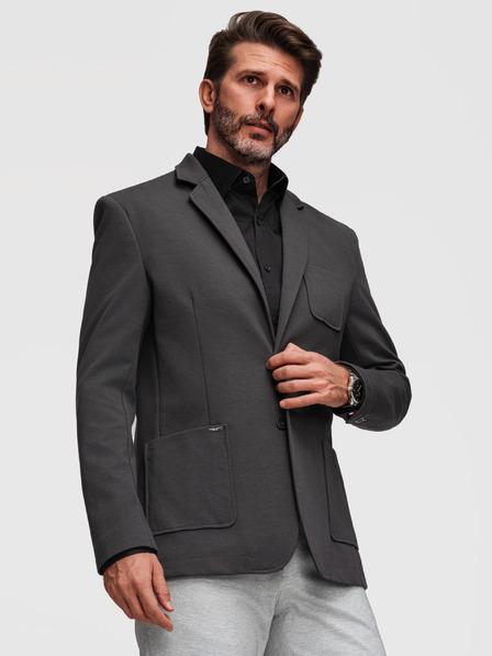 Ombre Clothing Herren Strickjacke enger Schnitt mit feiner Struktur - Graphit V1 M165 Ombre Clothing