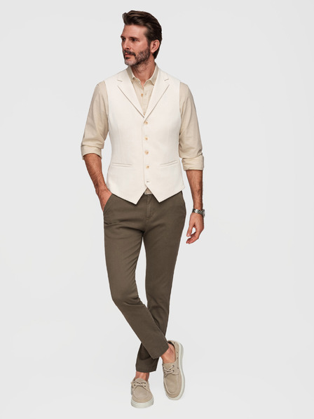 Ombre Clothing Elegante Herren Weste mit Revers - Beige V2 V66 Ombre Clothing