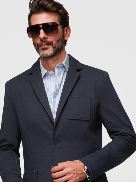 Ombre Clothing Herren Strickjacke Slim Fit mit feiner Textur - Dunkelblau V3 M165 Ombre Clothing