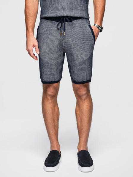 Ombre Clothing Herren-Strickshorts mit verstellbarem Bund - dunkelblau V3 OM-SRCS-0202 Ombre Clothing