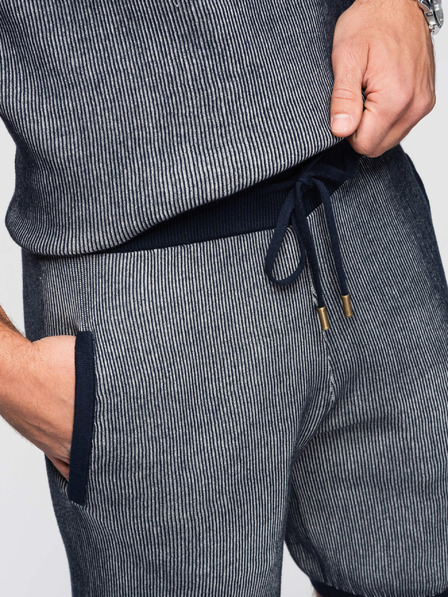 Ombre Clothing Herren-Strickshorts mit verstellbarem Bund - dunkelblau V3 OM-SRCS-0202 Ombre Clothing