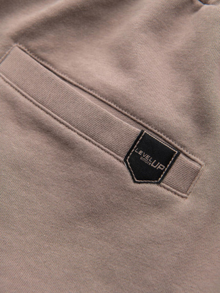 Ombre Clothing Herren-Shorts REGULAR FIT aus französischem Frottee-Strick - dunkelbeige V2 OM-SRSK-0196 Ombre Clothing