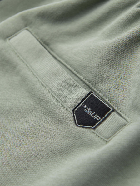 Ombre Clothing Herren-Shorts REGULAR FIT aus französischem Frottee-Strick - pastellgrün V3 OM-SRSK-0196 Ombre Clothing