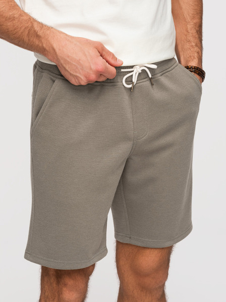 Ombre Clothing Herren-Shorts strukturiert REGULAR FIT - khaki V4 OM-SRSK-0124 Ombre Clothing