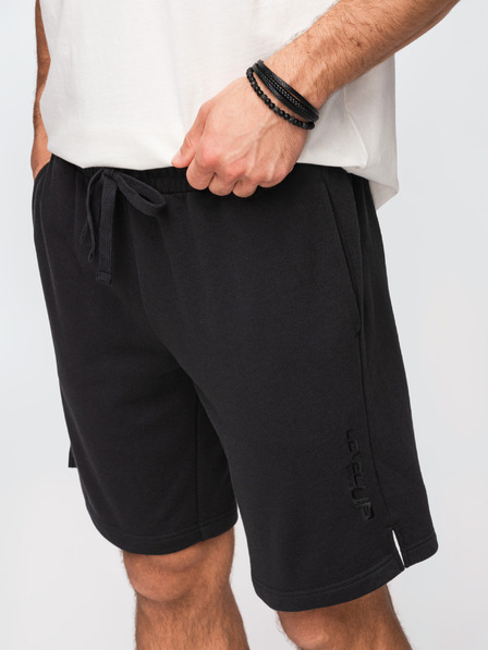 Ombre Clothing Herren-Shorts REGULAR FIT aus französischem Frottee-Strick - schwarz V4 OM-SRSK-0196 Ombre Clothing