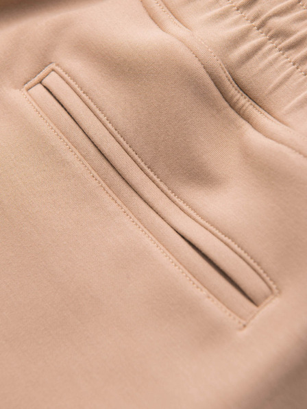 Ombre Clothing Herren-Shorts REGULAR FIT aus glatter Strickware - beige V3 OM-SRBC-0153 Ombre Clothing