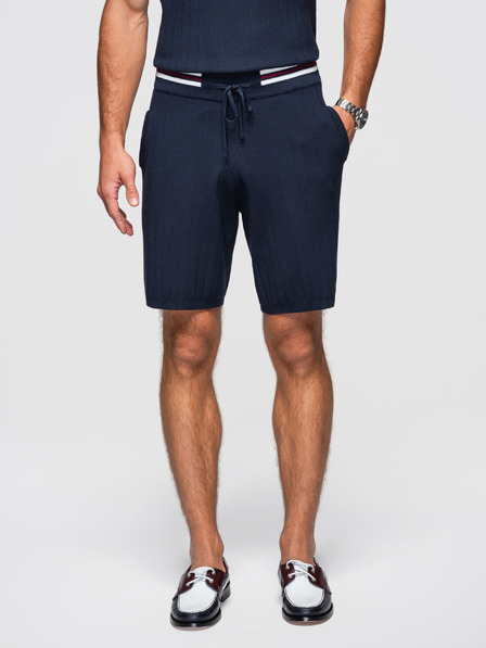 Ombre Clothing Herren-Shorts aus strukturierter Viskose REGULAR - dunkelblau V2 OM-SRCS-0203 Ombre Clothing