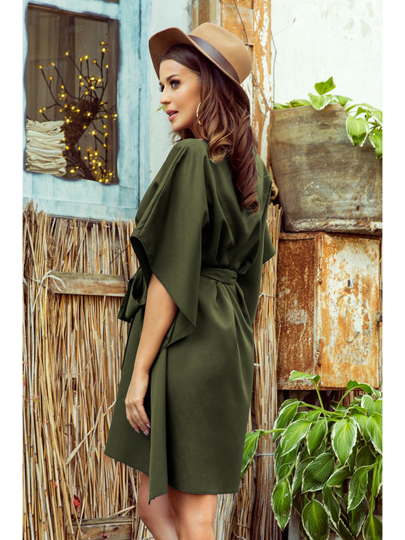 numoco SOFIA Schmetterlingskleid - KHAKI