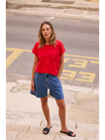 Moodo Jeans-Shorts Blau Moodo