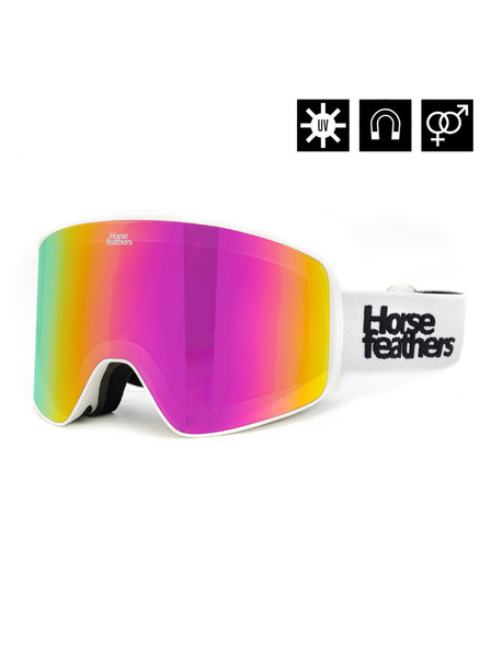 Horsefeathers Snowboard-Brille Lynx - white/mirror pink