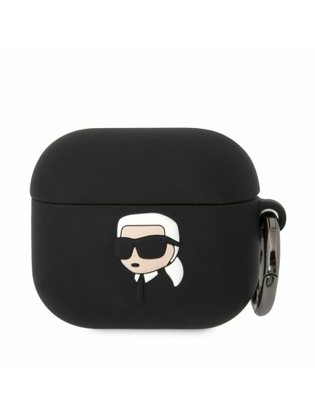 Karl Lagerfeld 3D-Logo NFT Karl Head Silikonhülle für Airpods 3 Schwarz Karl Lagerfeld