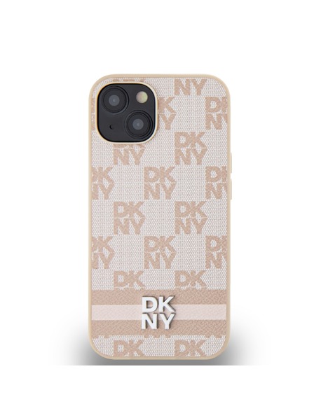 DKNY PU-Leder Karomuster und Streifen Rückwand für iPhone 13 Pink DKNY