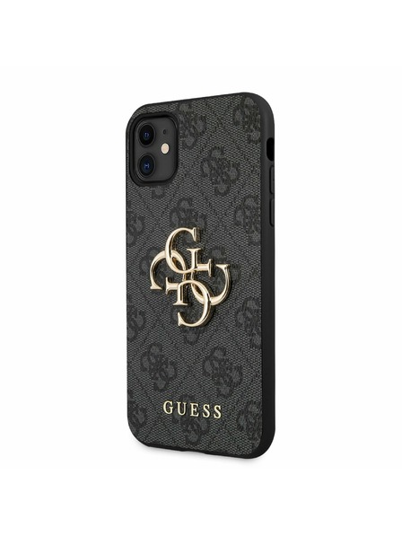 Guess Guess PU 4G Metall-Logo-Rückseite für iPhone 11 Grau