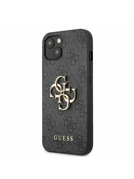 Guess PU 4G Metal Logo Back Cover for iPhone 13 Grey Phone Case