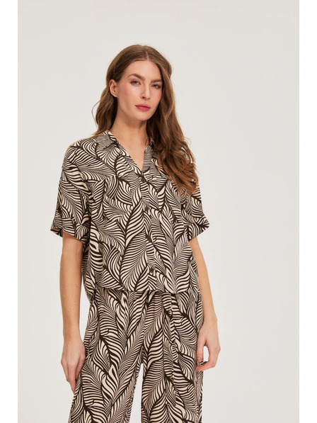 Moodo Braune Viskose-Bluse Moodo