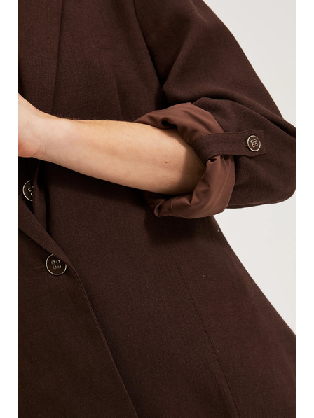 Moodo Sakko mit Leinenanteil braun Moodo