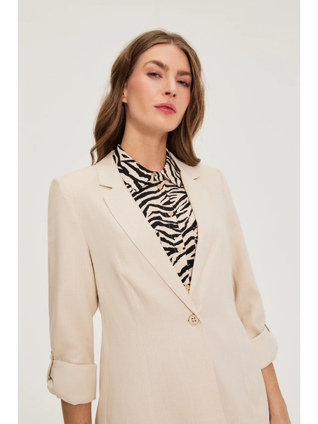 Moodo Sakko mit Leinenanteil beige Moodo