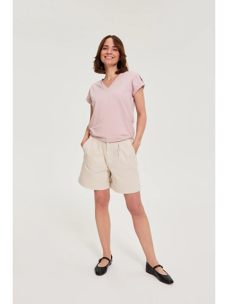Moodo Glatte Shorts beige Moodo