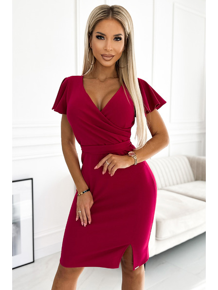 numoco Kleid mit weitem Ausschnitt – Fuchsia Numoco NINA