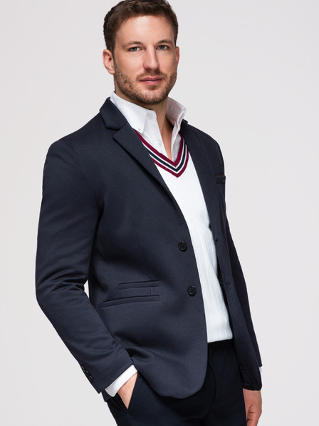 Ombre Clothing Herren Stricksakko Schnitt SLIM FIT - Dunkelblau V3 M170 Ombre Clothing