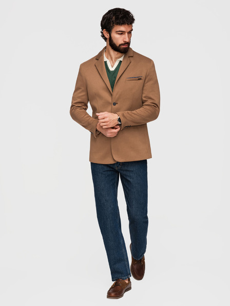 Ombre Clothing Strickherren Sakko SLIM FIT maßgeschneidert - Hellbraun V4 M170 Ombre Clothing