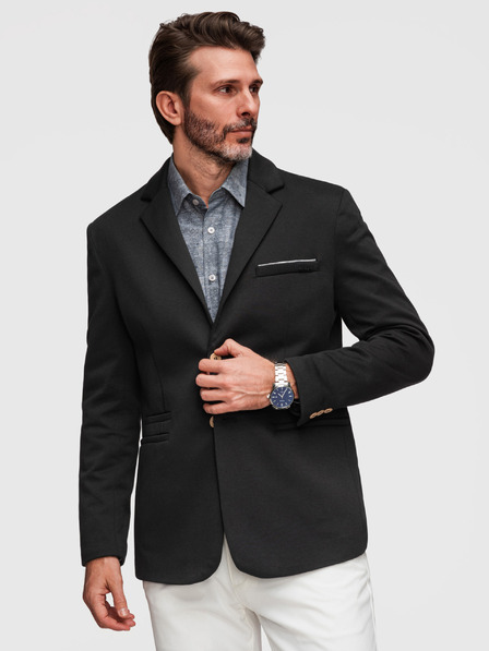 Ombre Clothing Herren Stricksakko Schnitt SLIM FIT - Schwarz V5 M170 Ombre Clothing