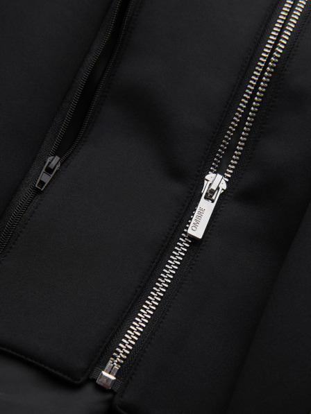 Ombre Clothing Stilvolles Herren Sakko mit abnehmbarem Futter und verstellbarer Kapuze - Schwarz V1 M168 Ombre Clothing