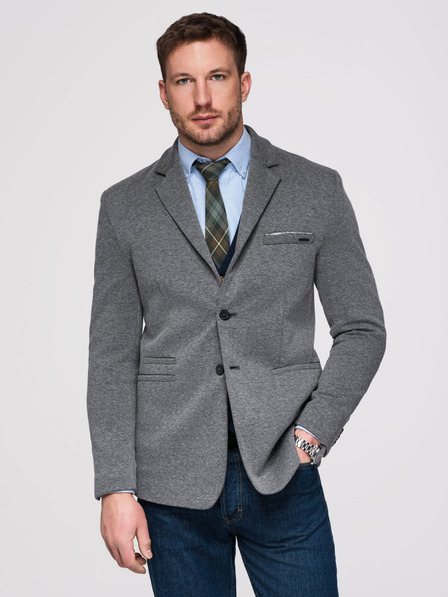 Ombre Clothing Herren Stricksakko Schnitt SLIM FIT - Graphit V1 M170 Ombre Clothing