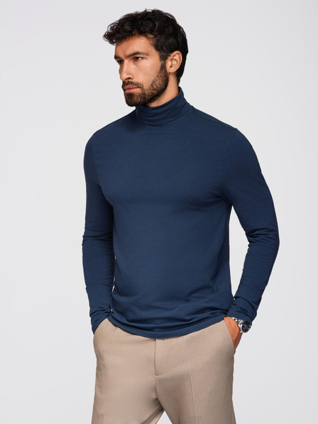 Ombre Clothing Herren-Rollkragenpullover mit Langarm - dunkelblau V2 OM-LSCL-0130 Ombre Clothing