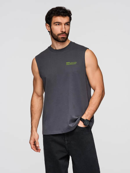 Ombre Clothing Herren-Baumwoll-Tank-Top ärmelloses Shirt - Graphit V2 OM-TSTT-0243 Ombre Clothing