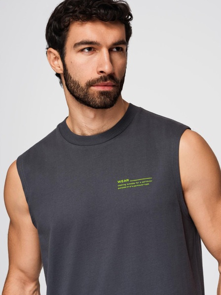 Ombre Clothing Herren-Baumwoll-Tank-Top ärmelloses Shirt - Graphit V2 OM-TSTT-0243 Ombre Clothing