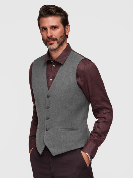 Ombre Clothing Klassische Herren-Anzugweste mit Futter - Graphit V3 V64 Ombre Clothing