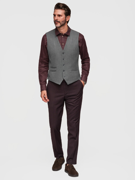 Ombre Clothing Klassische Herren-Anzugweste mit Futter - Graphit V3 V64 Ombre Clothing