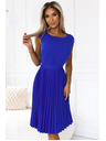 numoco Kurzärmeliges Kleid mit Falten - blau Numoco LILA