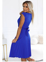 numoco Kurzärmeliges Kleid mit Falten - blau Numoco LILA