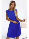 numoco Kurzärmeliges Kleid mit Falten - blau Numoco LILA