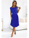 numoco Kurzärmeliges Kleid mit Falten - blau Numoco LILA