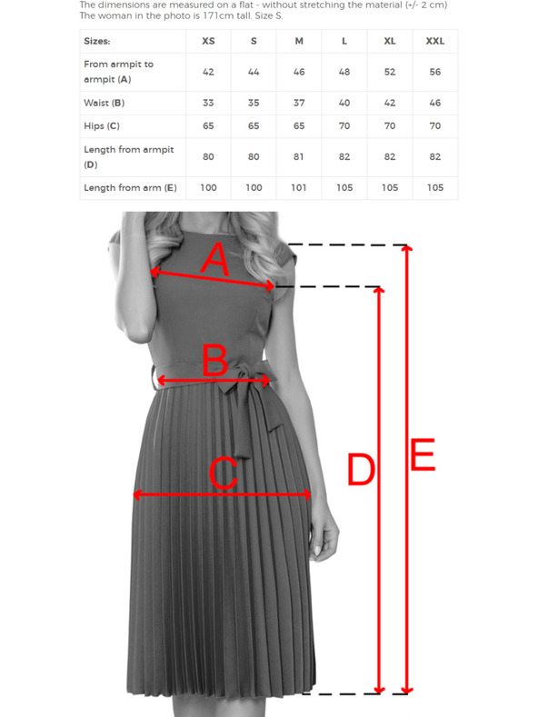 numoco Kurzärmeliges Kleid mit Falten - blau Numoco LILA