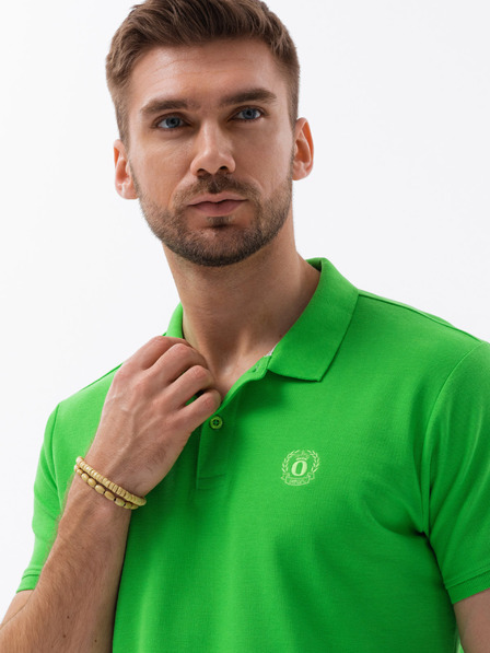 Ombre Clothing Grünes Herren-Poloshirt Basic Ombre Clothing
