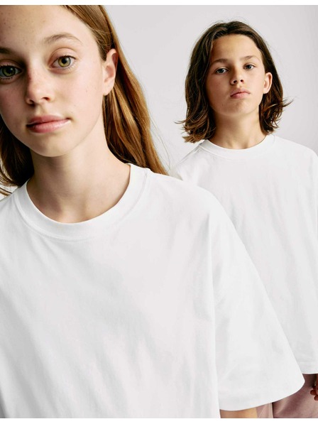 Marks & Spencer Plain Cotton T-Shirt (2-16 years) Marks & Spencer white
