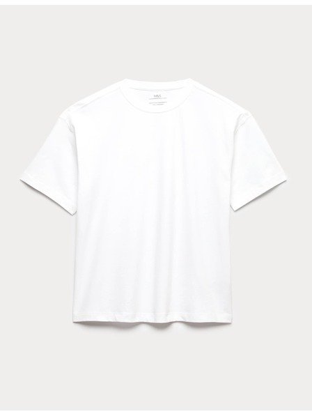 Marks & Spencer Plain Cotton T-Shirt (2-16 years) Marks & Spencer white