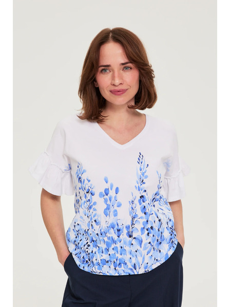 Moodo Bluse mit Druck weiß Moodo